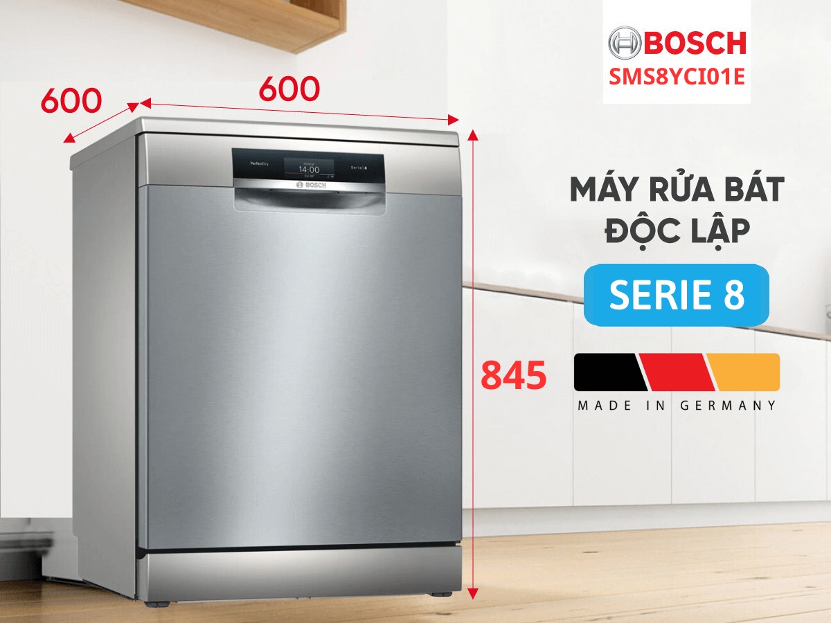 Vì sao máy rửa bát Bosch SMS8YCI03E series 8 14 bộ nhận được đánh giá cao từ người tiêu dùng?