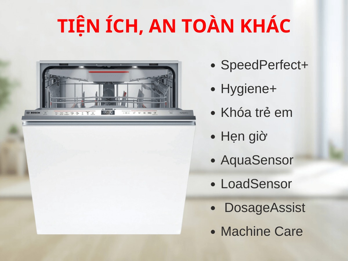 Đánh giá chi tiết những đặc điểm nổi bật của máy rửa bát Bosch SMV6ZCX16E 14 bộ series 6