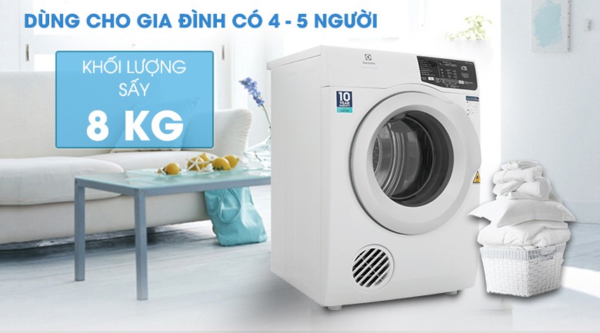 Máy sấy quần áo Electrolux 8.5kg EDS854J3WB công nghệ hiện đại giá rẻ phù hợp mọi gia đình