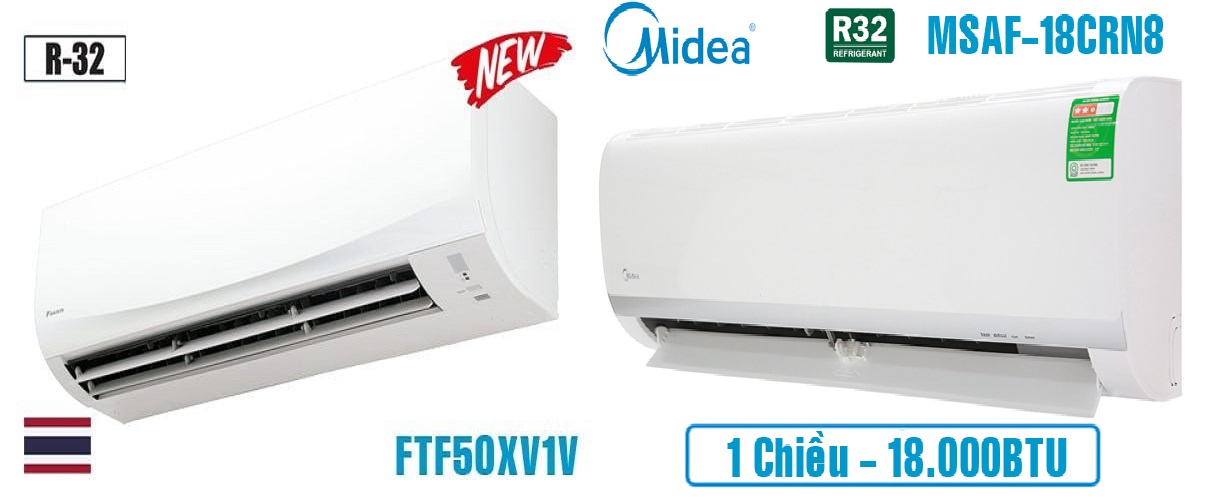 Chọn điều hòa công suất cao: Nên mua điều hòa Daikin FTF50XV1V hay Midea MSAFII-18CRN8?