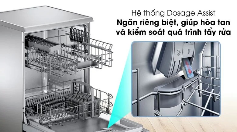 Tìm hiểu chi tiết công nghệ DosageAssist trên các sản phẩm máy rửa bát Bosch