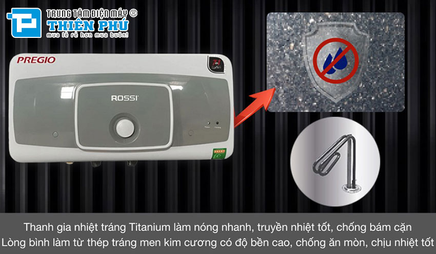 Bình nóng lạnh Rossi Pregio RP-15SL: Nước nóng liền tay, thoải mái mỗi ngày