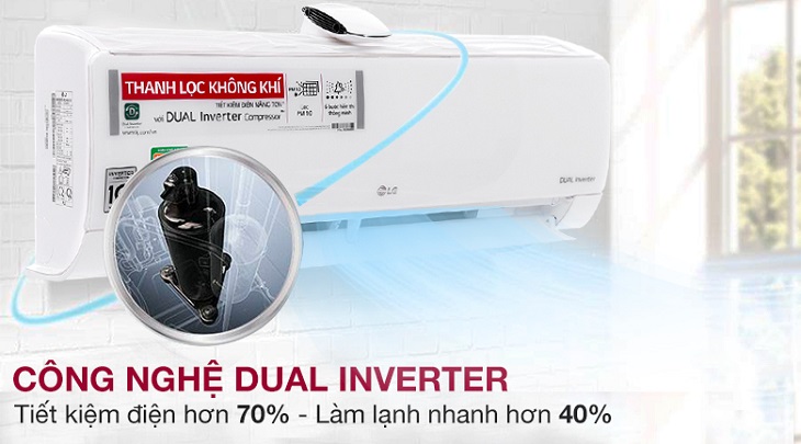 Đánh giá công nghệ Dual inverter trên điều hòa LG V13WIN1 có ưu điểm gì?