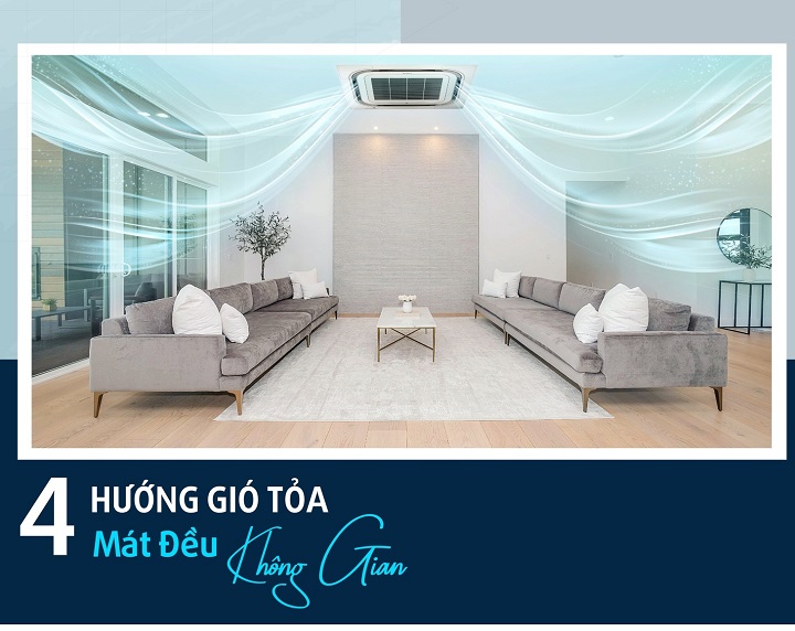 Tiện nghi và sang trọng với TOP điều hòa âm trần Cassette 24000btu dùng cho phòng khách