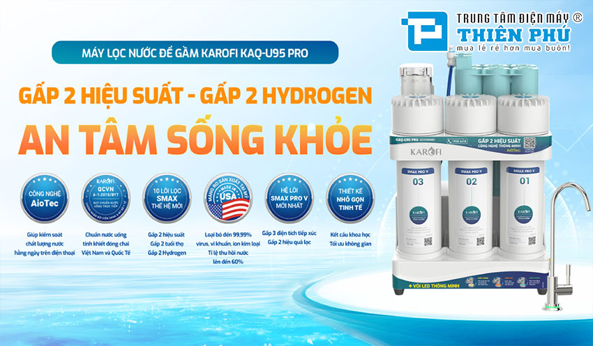Máy Lọc Nước Karofi KAQ-U95 Pro 10 Lõi