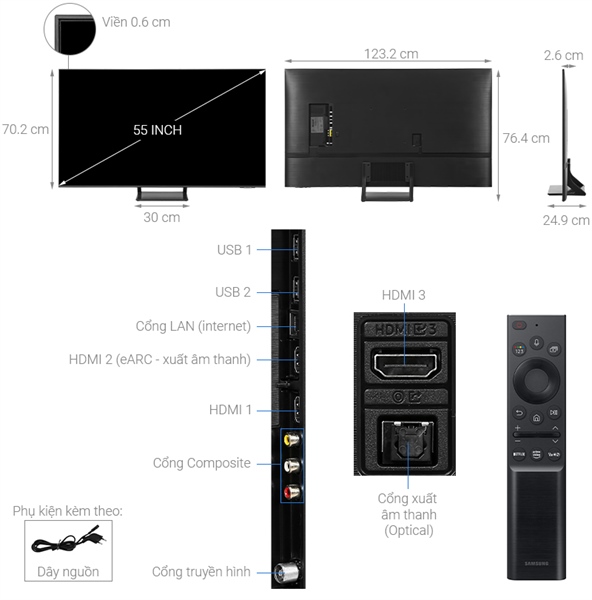 Smart Tivi Samsung 55 inch QA55QN90CAKXXV: Đỉnh cao của chất lượng hình ảnh tuyệt đẹp