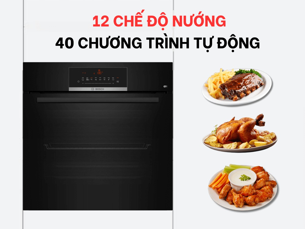 Review chi tiết đặc điểm lò nướng Bosch 66 lít HBJ559EB6M series 6