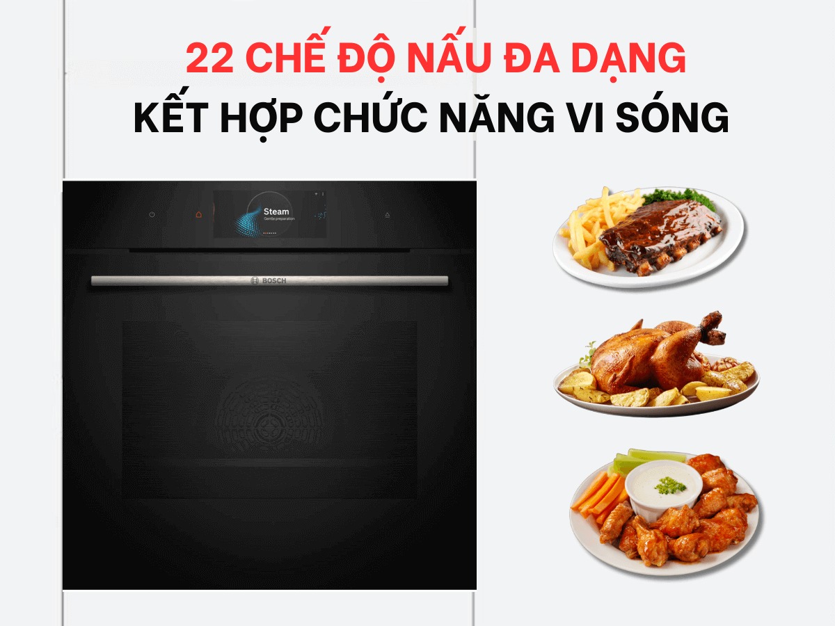 Lò nướng Bosch 71 Lít HRG7784B1 series 8- Sự lựa chọn hoàn hảo cho căn bếp hiện đại