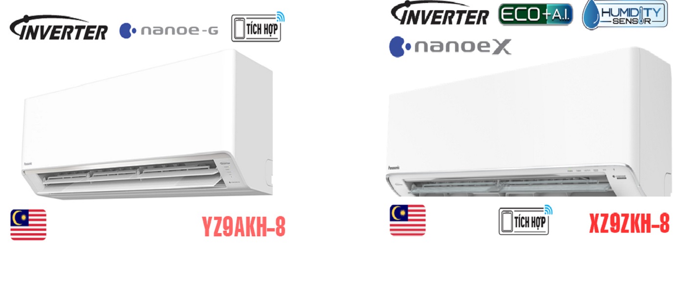 Điều hòa Panasonic CU/CS-YZ9AKH-8 và CU/CS-XZ9ZKH-8 có gì khác nhau mà chênh 3 triệu?