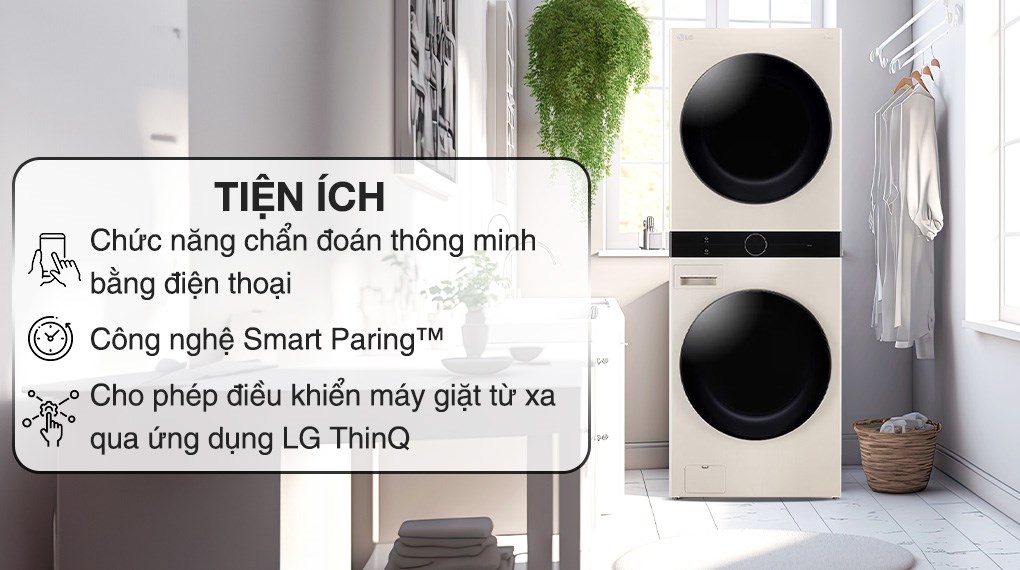 Ưu điểm của chiếc tháp giặt sấy LG WashTower™ WT1410NHE