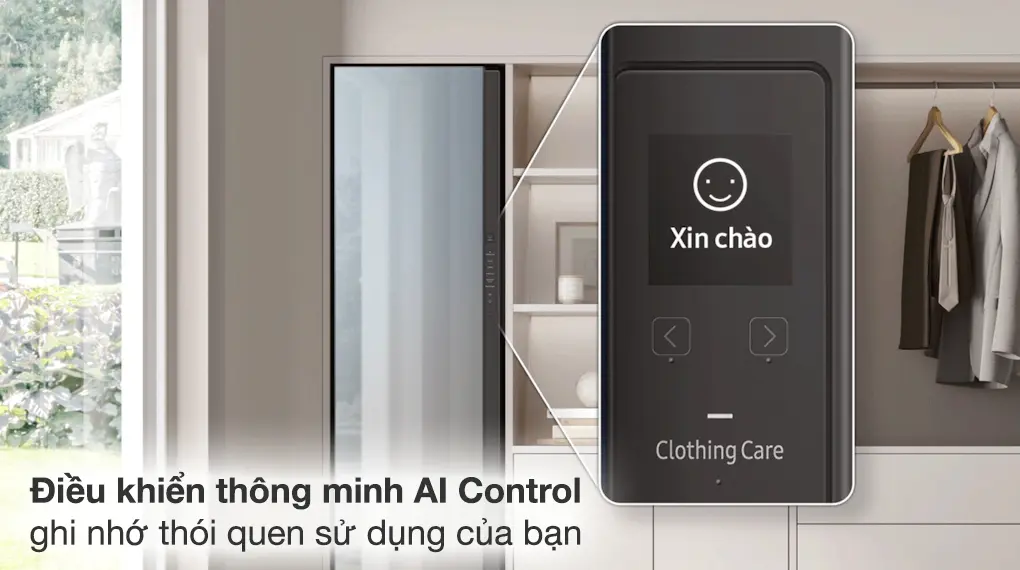 Trải nghiệm hấp sấy chuẩn spa cùng tủ chăm sóc quần áo Samsung 3 móc DF60A8500EG/SV