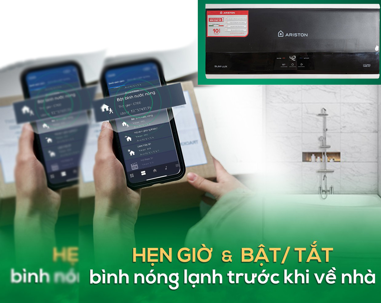 Cách kết nối wifi bình nóng lạnh Ariston 30 lít Slim3 Top Wifi