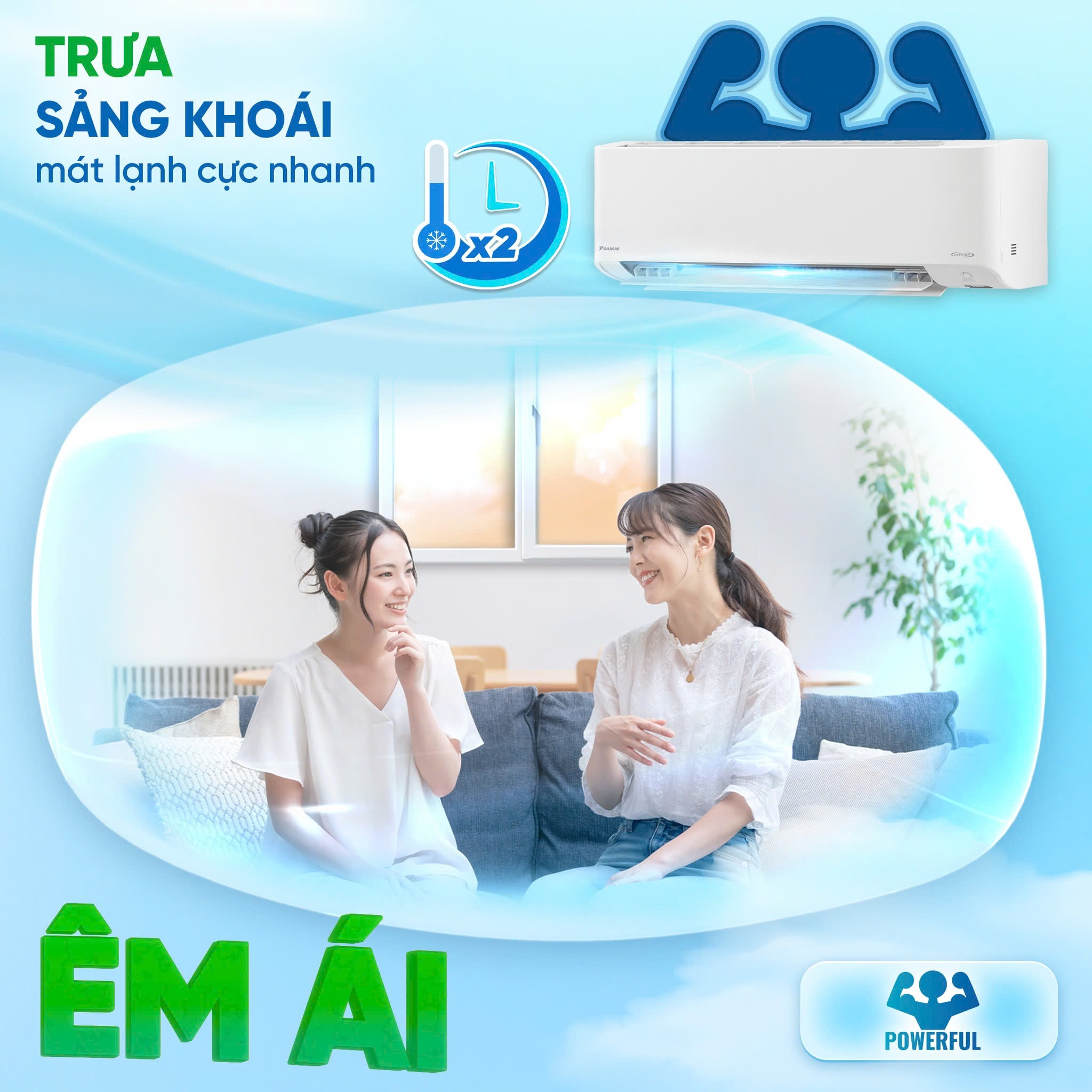 Điều hòa Daikin 2 chiều inverter FTHF35XVMV, mua một được tới bốn chức năng