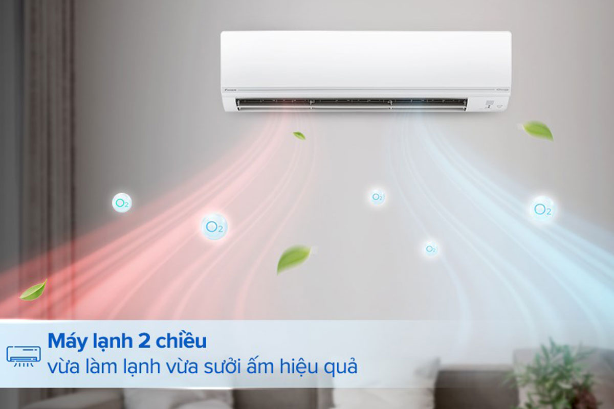 Điều hòa Daikin 2 chiều inverter FTHF35XVMV, mua một được tới bốn chức năng