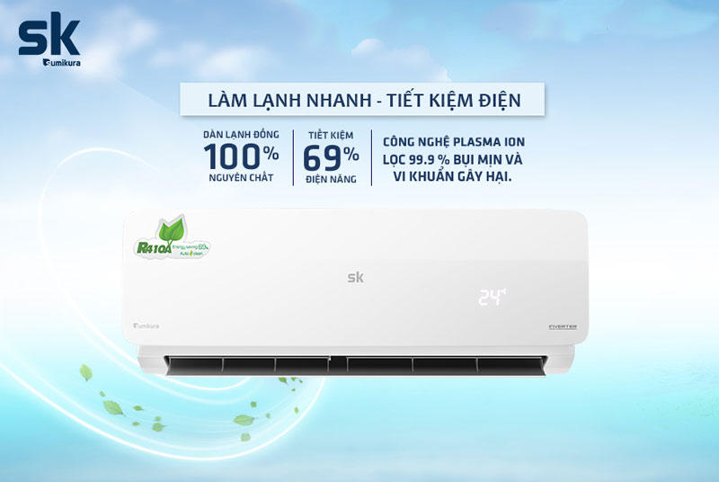 Đánh giá chi tiết hiệu quả làm mát của điều hòa Sumikura 18000Btu APS/APO-180/GOLD