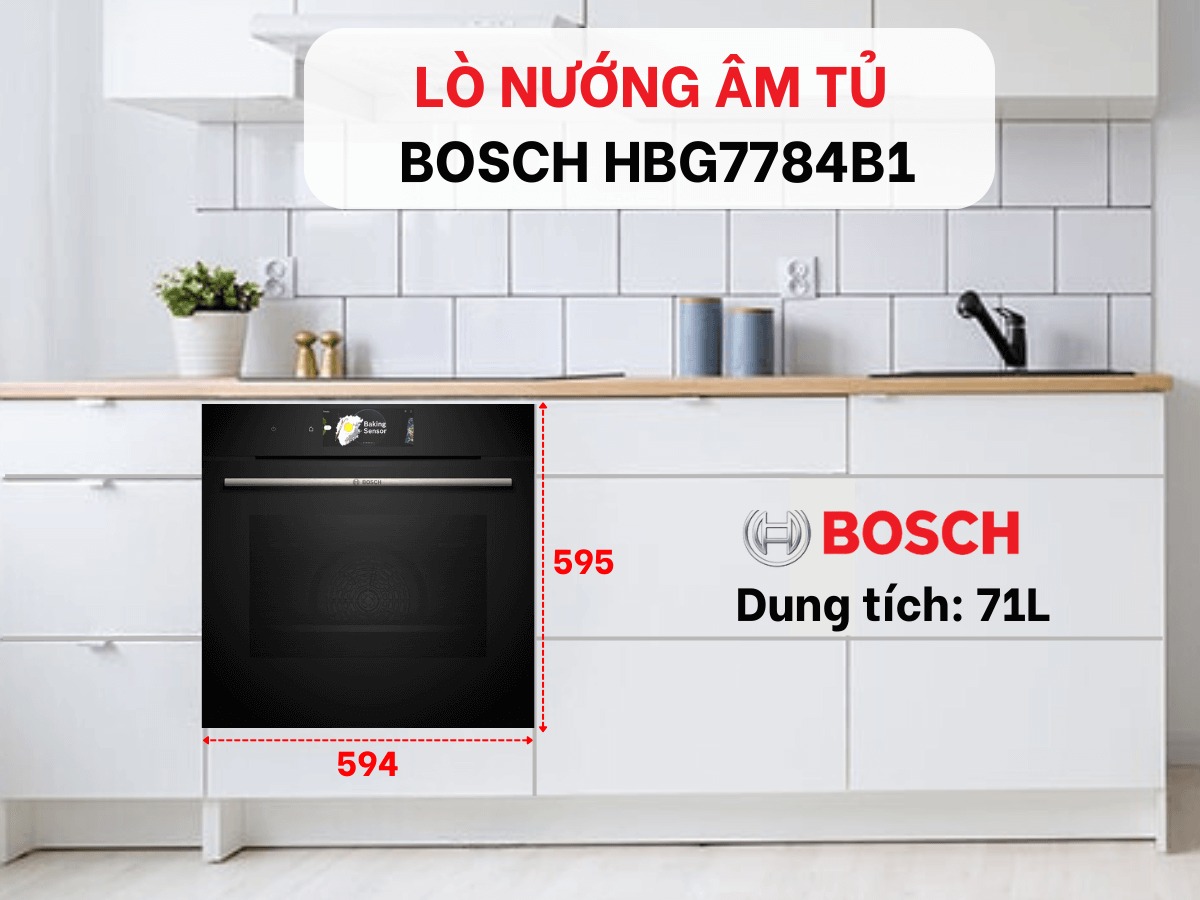 Lò nướng Bosch HBG7784B1 mang thiết kế âm tủ hiện đại