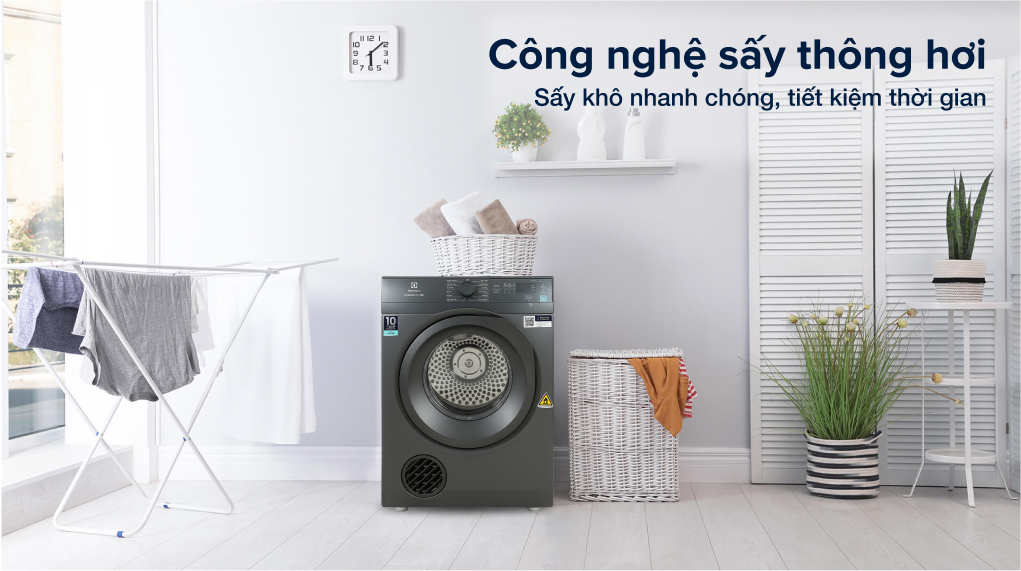 Những công nghệ và tính năng hiện đại của máy sấy quần áo Electrolux 8.5kg EDV854N3SB