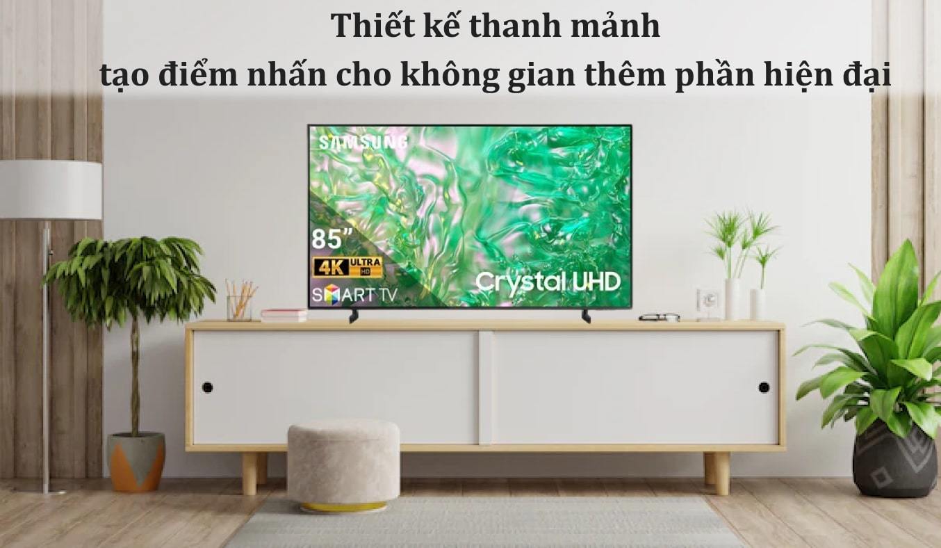 Đánh giá Smart Tivi Samsung 85 inch UHD UA85AU8000KXXV chi tiết về thiết kế, công nghệ