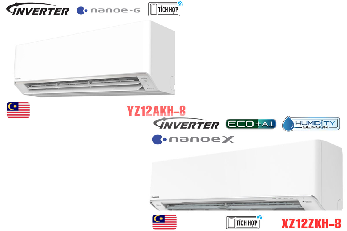 So sánh điều hòa Panasonic CU/CS-YZ12AKH-8 hay CU/CS-XZ12ZKH-8 tiết kiệm điện hơn?