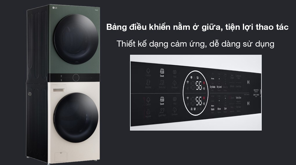 4 ưu điểm nổi bật của tháp giặt sấy LG WT2517NHEG hiện đại và tinh tế