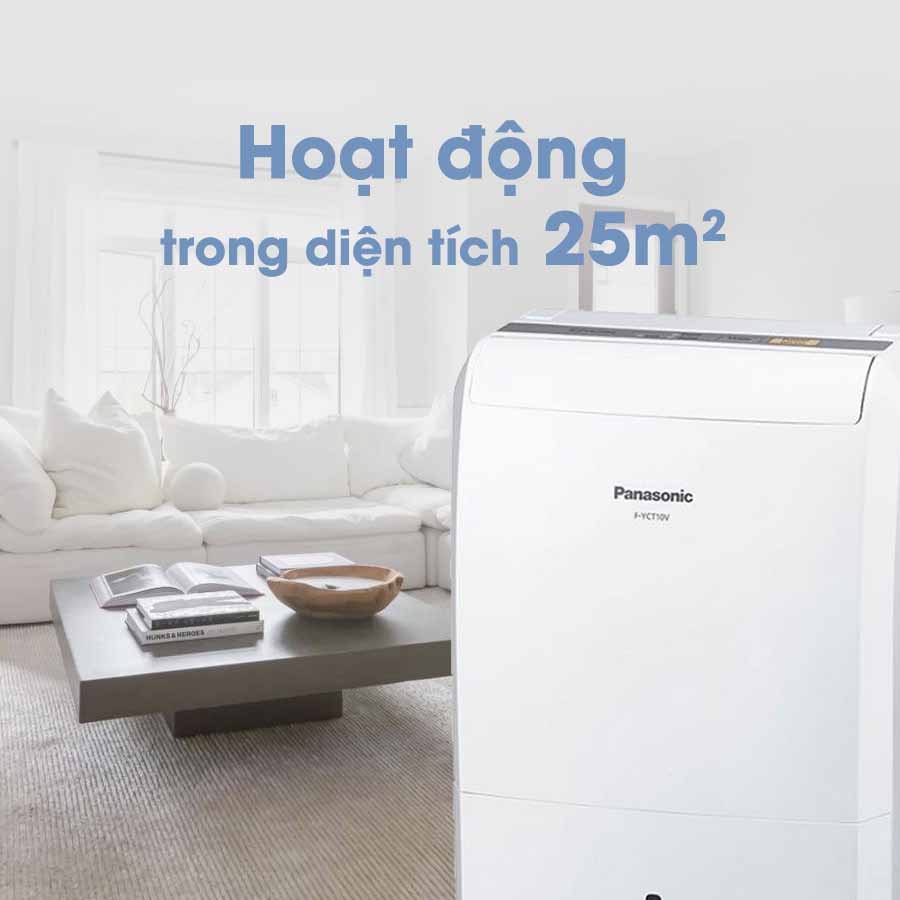 Máy hút ẩm Panasonic F-YCT10V có công suất thế nào, phù hợp không gian bao nhiêu m2?