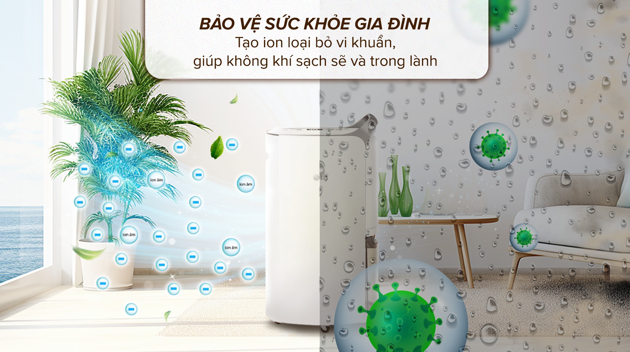 Khám phá về các đặc điểm trên máy hút ẩm LG 16 lít MD16GQSE0