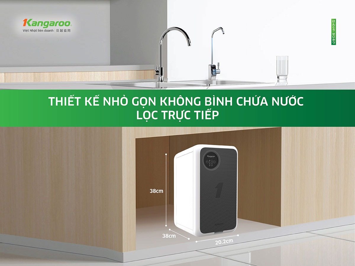 Máy lọc nước Kangaroo KG400US thiết kế không bình chứa nhỏ gọn