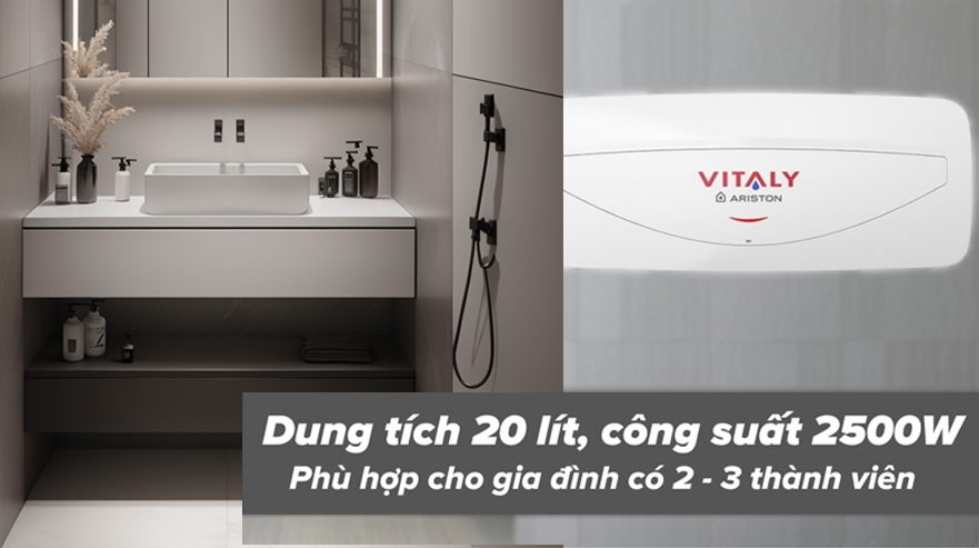 Tắm nước nóng thoải mái với bình nóng lạnh Ariston Vitaly 20SL? Bí mật nằm ở đâu?