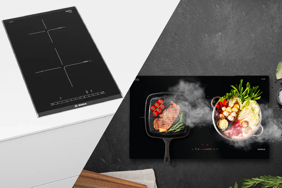 Chọn mua bếp từ đôi Bosch PIB375FB1E hay Hafele HCI772D?