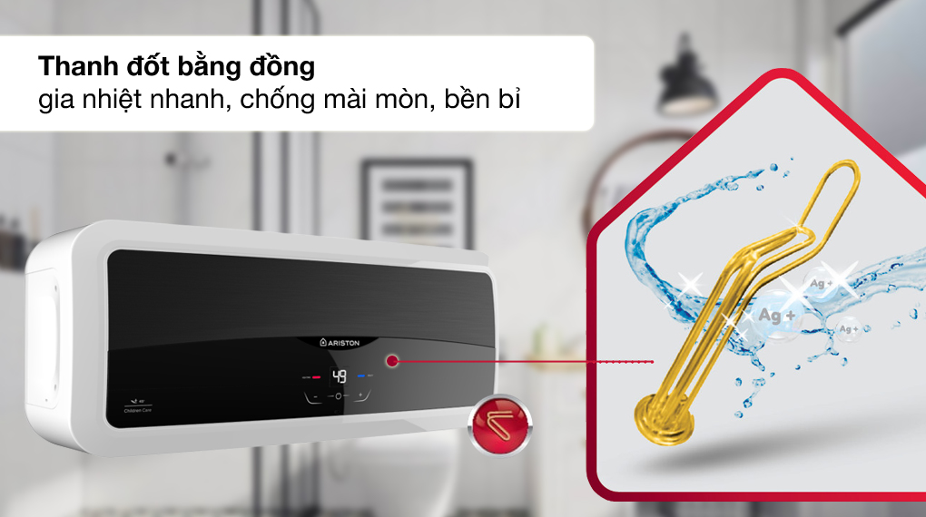 Bình nóng lạnh Ariston Wifi Slim2 20Lux-D AG+ giá tốt, nhiều tính năng vượt trội