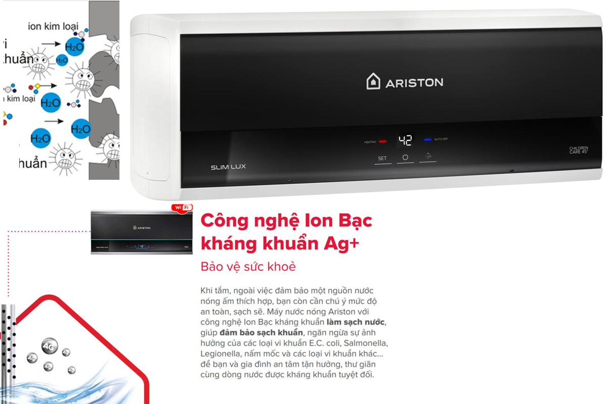 Top 4 bình nóng lạnh Ariston Slim3 mẫu mới 2024, bán chạy nhất thị trường