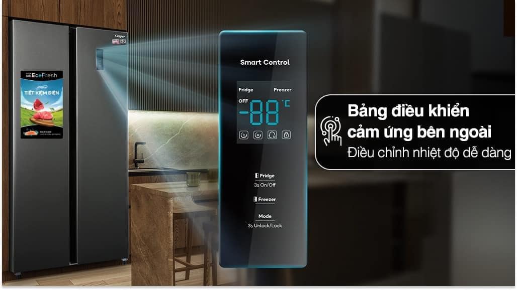 Tìm hiểu về chiếc tủ lạnh Casper side by side 459 lít RS-460PG có đặc điểm nào nổi bật?