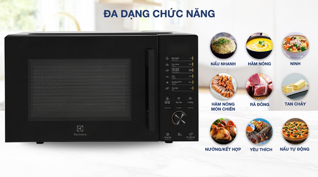 Khám phá lò vi sóng Electrolux EMG23D22B tích hợp nướng, tiện ích đa năng