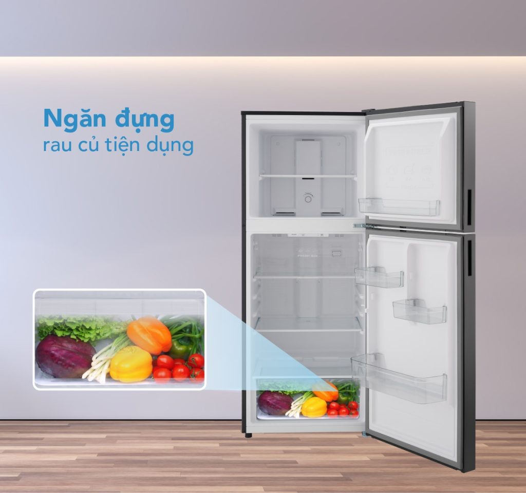 Tủ lạnh Funiki Inverter HR T8286GB có ngăn rau quả rộng và giữ độ ẩm cao