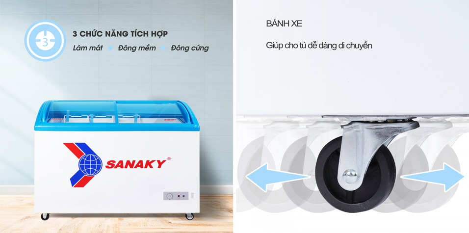 Khám phá tủ đông Sanaky VH-6899K3 dung tích rộng rãi, hiệu suất làm lạnh cao