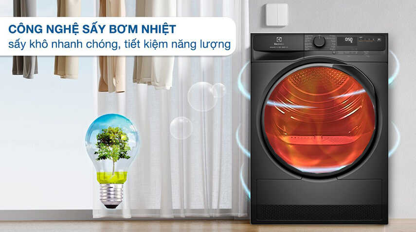 Bảo vệ quần áo hoàn hảo với máy sấy quần áo Electrolux 8kg EDH803J5SC