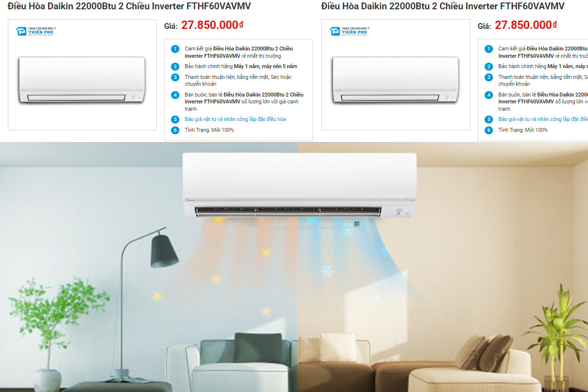 Đánh giá điều hòa Daikin 18000btu FTHF60VAVMV có phải lựa chọn tốt không?