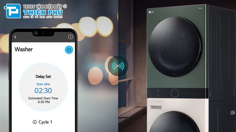 Lựa chọn tháp giặt sấy LG WashTowwer WT1410NHEG đem lại không gian sang trọng tuyệt đối