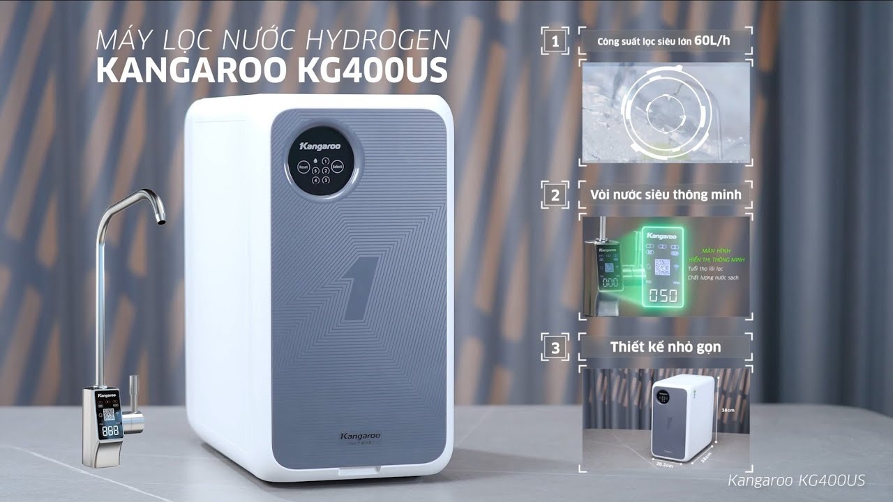 Giới thiệu về máy lọc nước Kangaroo Hydrogen KG400US 5 lõi