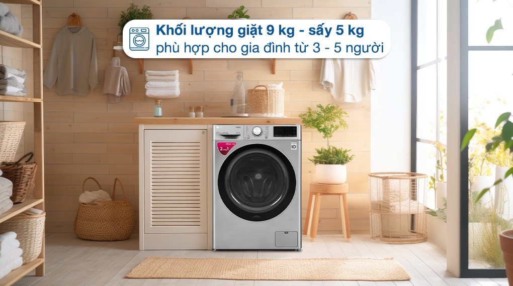 Máy giặt sấy LG giá rẻ FV1409G4V tiết kiệm nước, tiết kiệm điện