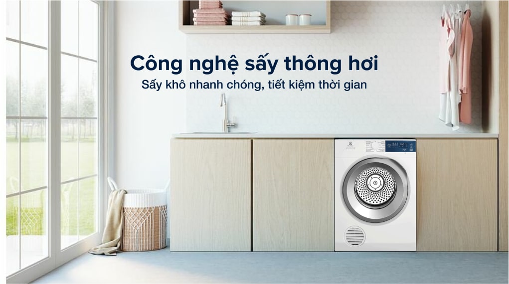 Những công nghệ và tiện ích được ứng dụng trong chiếc máy sấy quần áo Electrolux EDS904H3WC