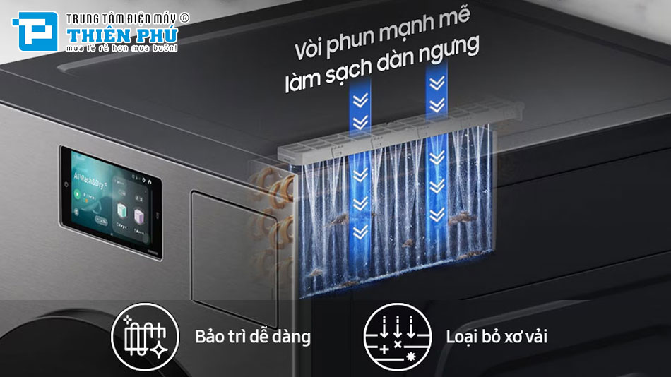 Máy Giặt Sấy Samsung AI Combo Heatpump Inverter Giặt 25Kg Sấy 15Kg WD25DB8995BZSV