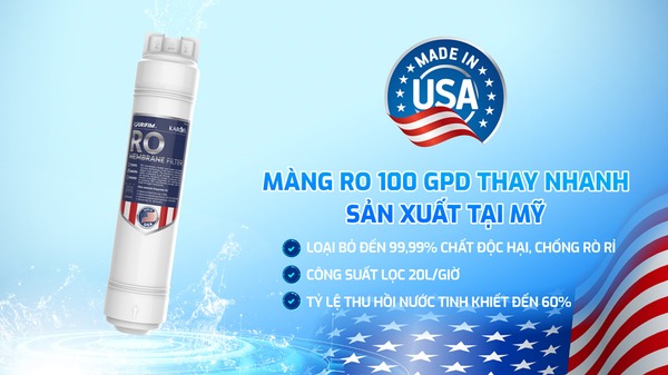 Tích hợp màng lọc RO Purifim 100 GPD thay nhanh