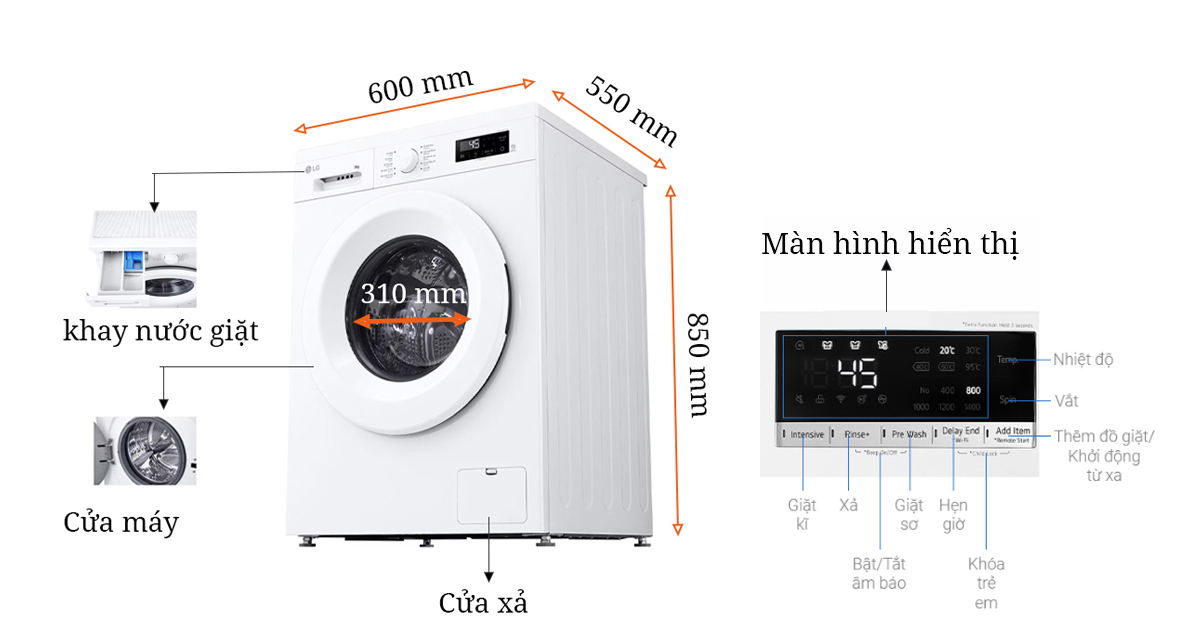 Đánh giá chi về máy giặt LG FB1209S6W