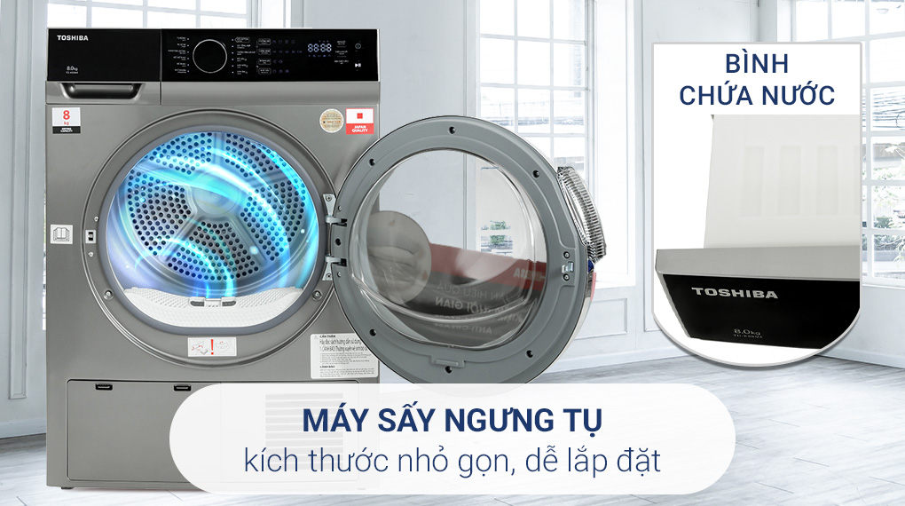 Tiện ích hiện đại của máy sấy quần áo Toshiba 8kg TD-K90MEV(SK) bạn nên biết rõ khi lựa chọn