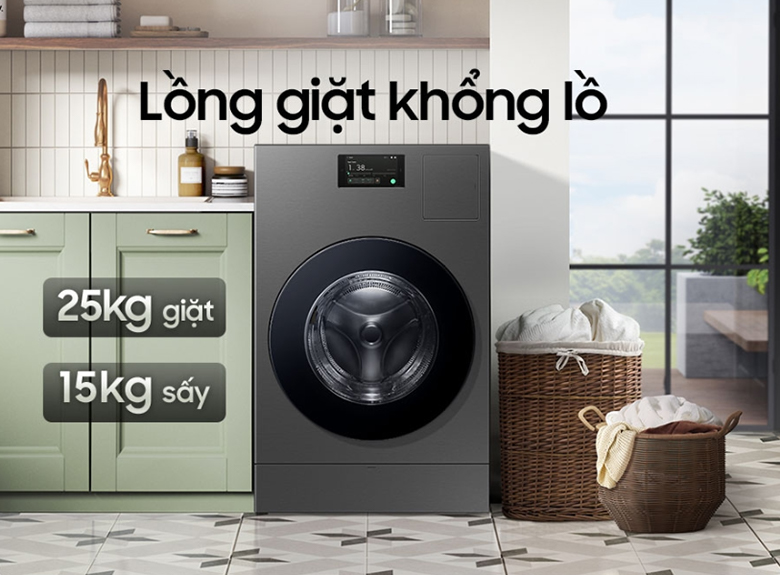 Máy giặt sấy Samsung giá rẻ WD25DB8995BZSV mới ra mắt 2024 có gì đặc biệt