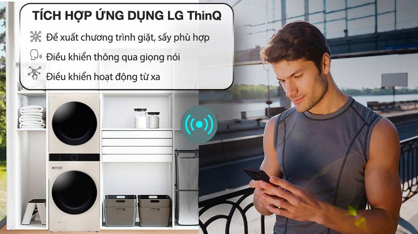 3 ưu điểm nổi bật nhất có trong tháp giặt sấy LG inverter WT1410NHE 