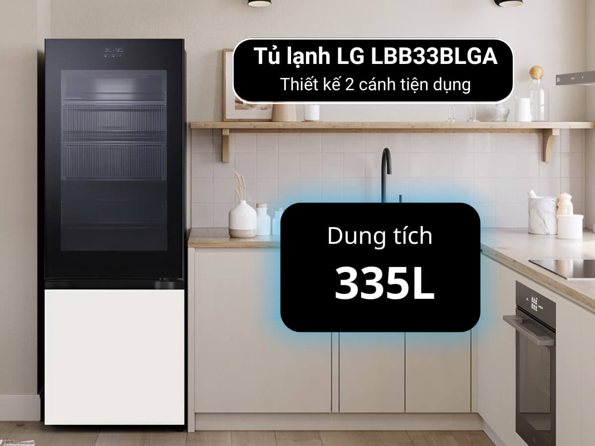 3 điểm người dùng ấn tượng nhất ở tủ lạnh LG 2 cánh LBB33BGMAI