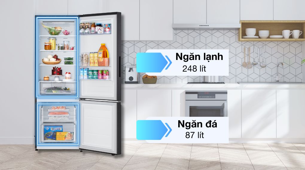 Tủ lạnh LG ngăn đá dưới LBB33BLGA mang tới nhiều tiện nghi cho gia đình