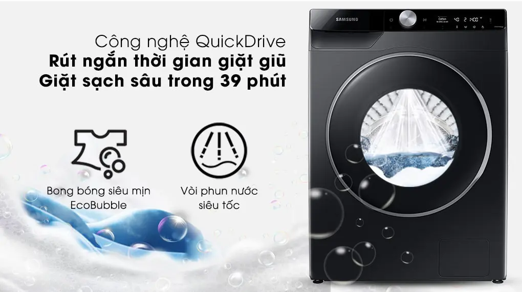 5 Điểm nổi bật trên máy giặt samsung WW10TP44DSB/SV
